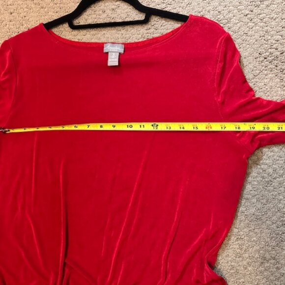 Travelers by Chico's Merlot Red Asymmetrical Top - Picture 10 of 10